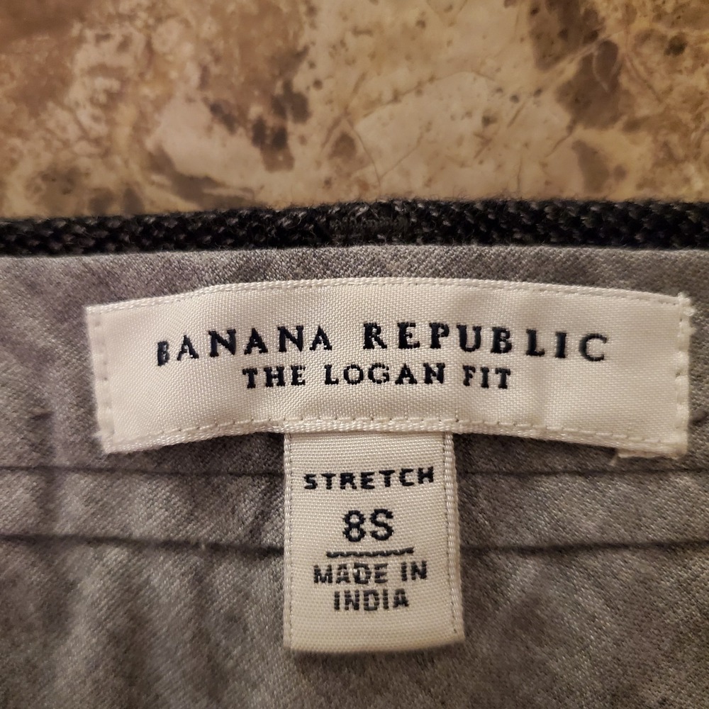 Banana Republic slacks sz 8 short The Logan Fit Stretch‎ Wool Office Work Career - Picture 8 of 12